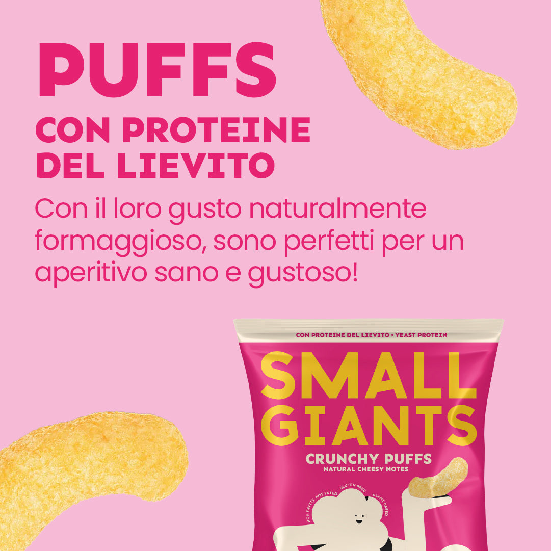 CRUNCHY PUFFS WITH YEAST PROTEINS