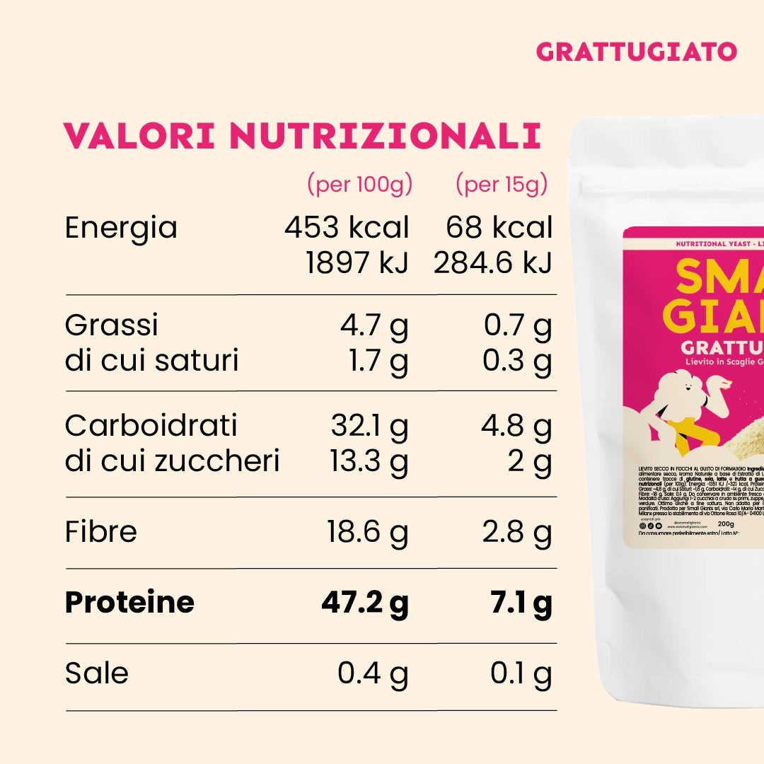 GRATTUGIATO CON PROTEINE DEL LIEVITO