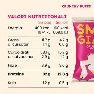 CRUNCHY PUFFS WITH YEAST PROTEINS
